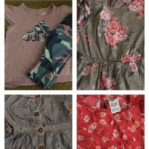 A bundle  of 3 dresses and one Adidas outfit all size 2 T